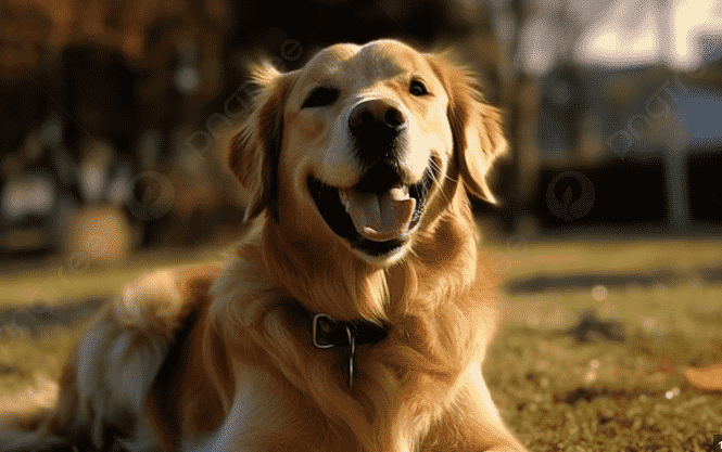 A large happy dog wearing a collar showing the best dog collar